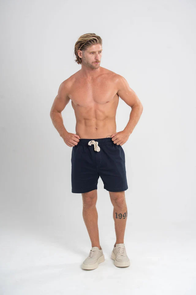 Short Urban Sarja Com Elastano Azul Escuro