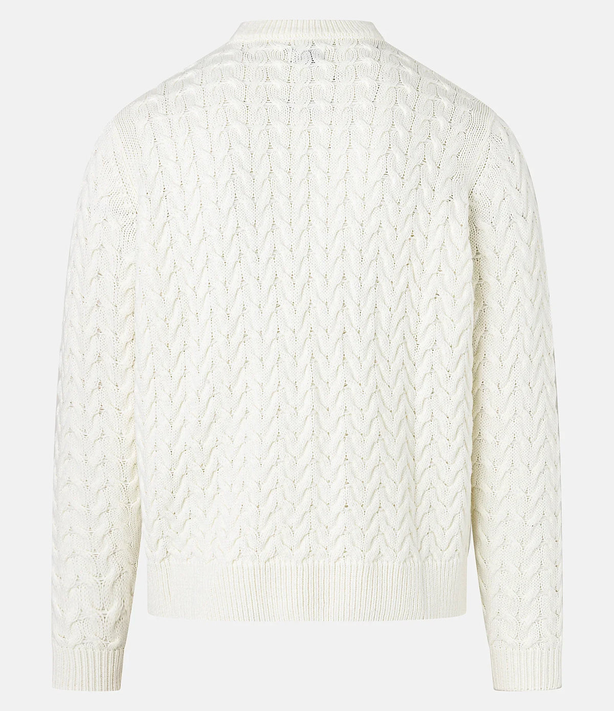 Suéter em Tricô com Textura Chevron Off White