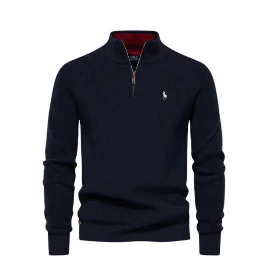 Suéter Polo Ziper Confort