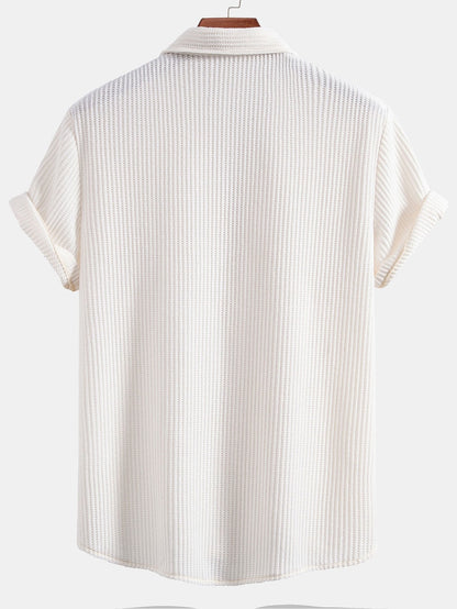 Camisa de botão de waffle
