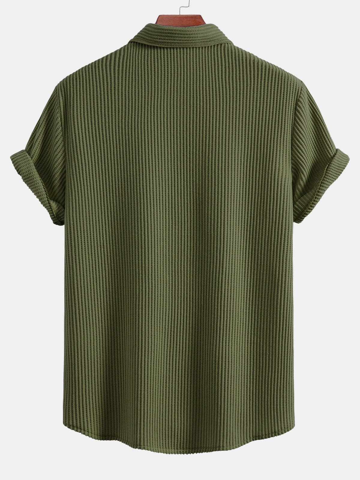 Camisa de botão de waffle